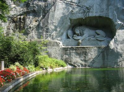 Touristic attractions of Switzerland : Lion Monument